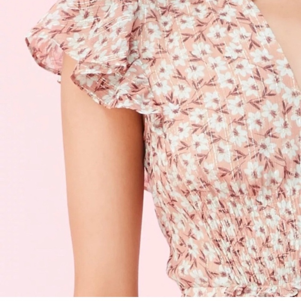 REBECCA TAYLOR Pink Ruffle Floral Mini Boho Dress Size 4 - Picture 3 of 10